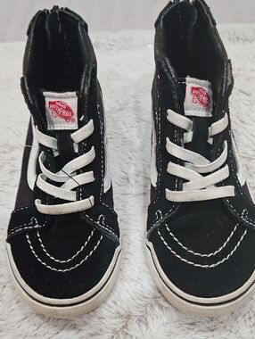 Vans Kids Black and White High-Top Sneakers